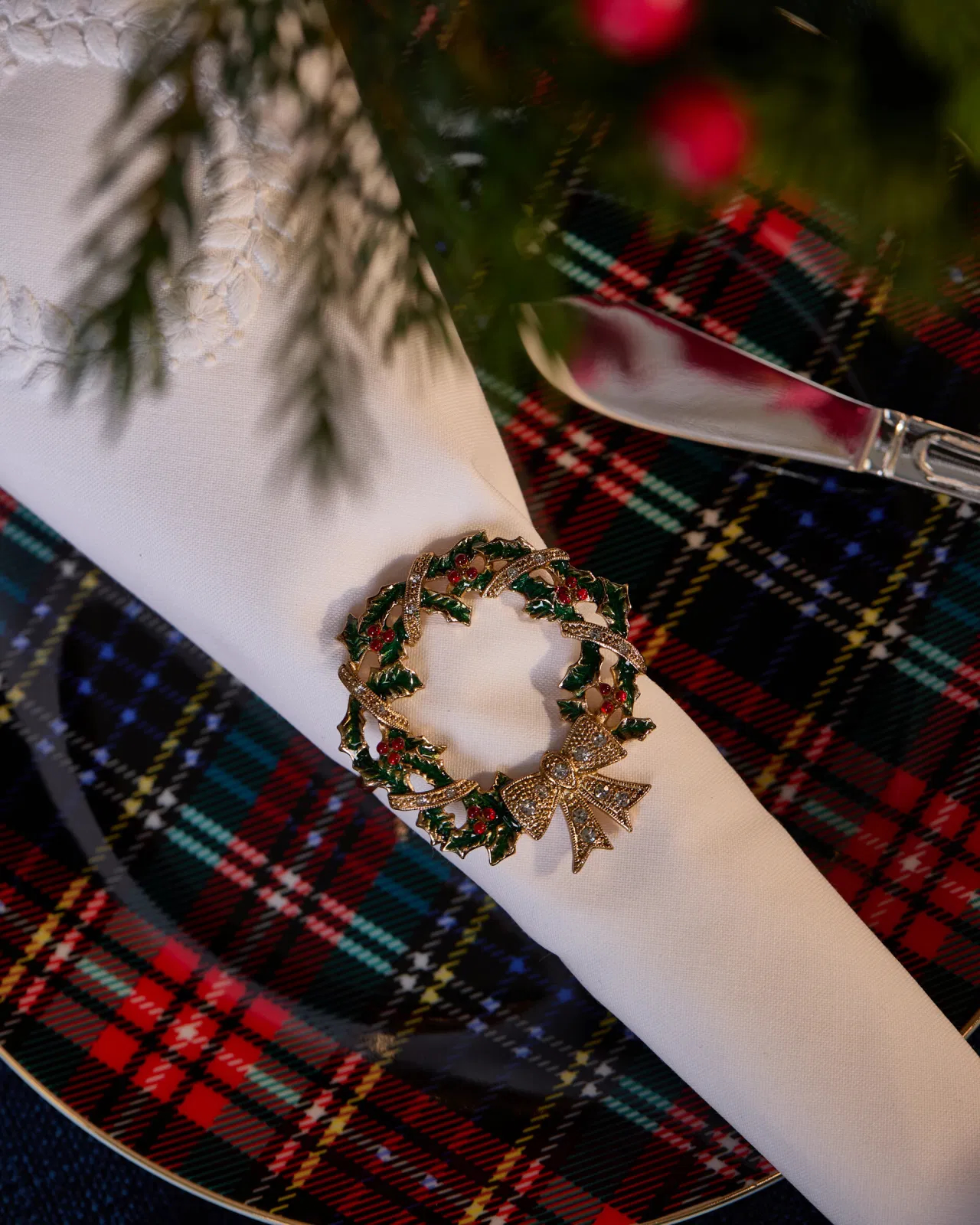 Birgitte Krans serviettring julepynt