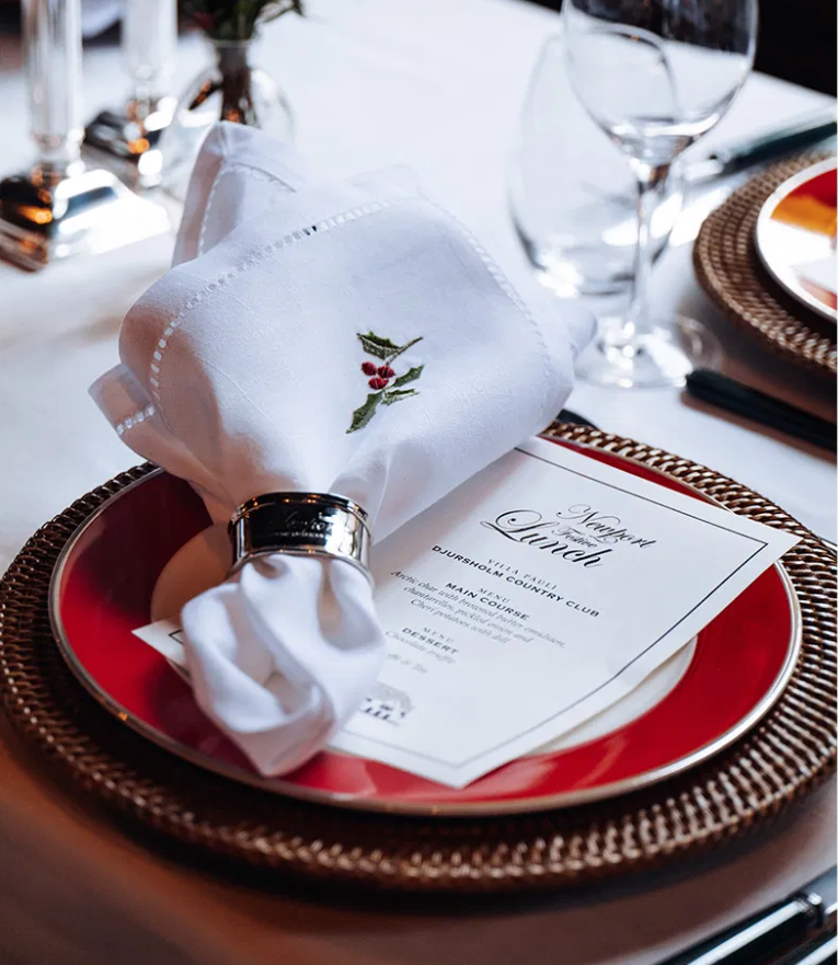 Audley rød juletallerken 